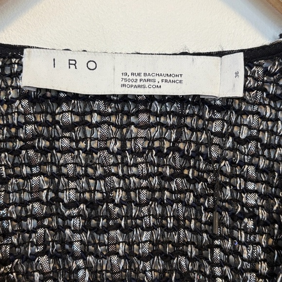 IRO PARIS Guarda Cropped Metallic Bouclé Top, 
Size : small Waist - Picture 8 of 16